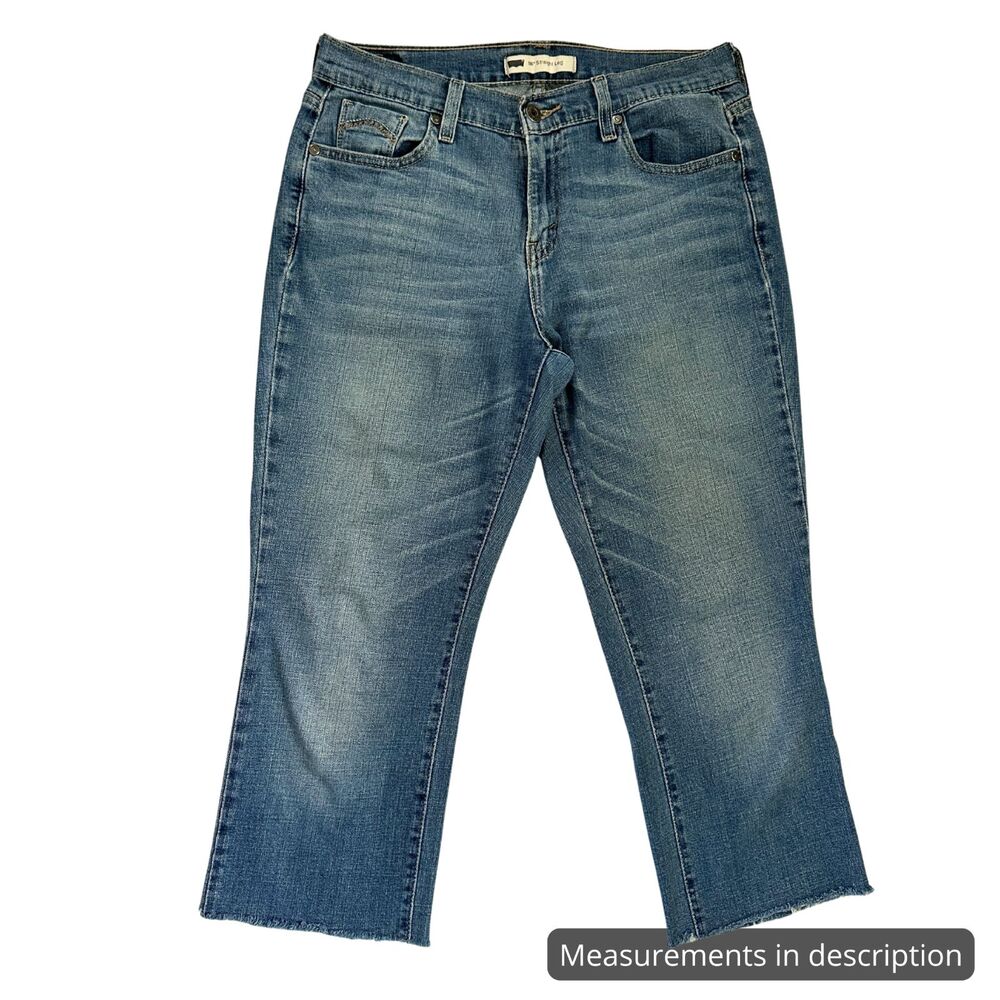 Levi's 505 Straight Leg Jeans Women’s Size 6 Short Blue Raw Hem